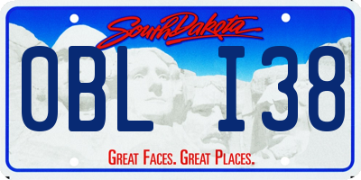 SD license plate 0BLI38