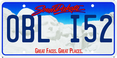SD license plate 0BLI52