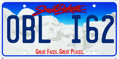 SD license plate 0BLI62