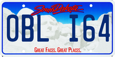 SD license plate 0BLI64
