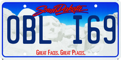 SD license plate 0BLI69