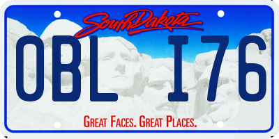SD license plate 0BLI76