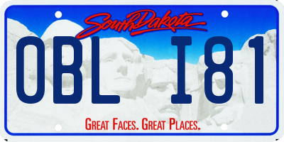 SD license plate 0BLI81