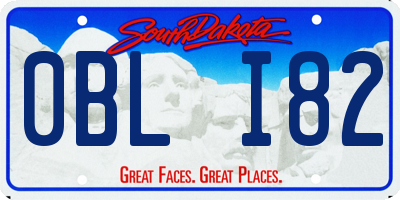 SD license plate 0BLI82
