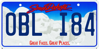 SD license plate 0BLI84