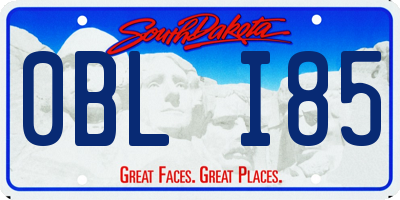SD license plate 0BLI85