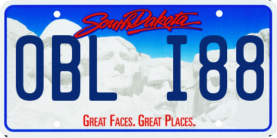 SD license plate 0BLI88
