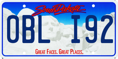 SD license plate 0BLI92