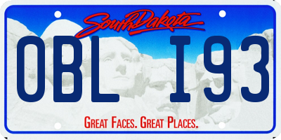 SD license plate 0BLI93