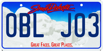 SD license plate 0BLJ03