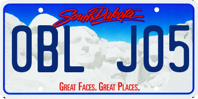 SD license plate 0BLJ05