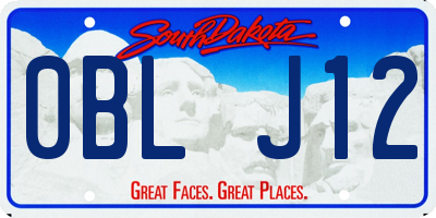 SD license plate 0BLJ12