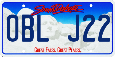 SD license plate 0BLJ22
