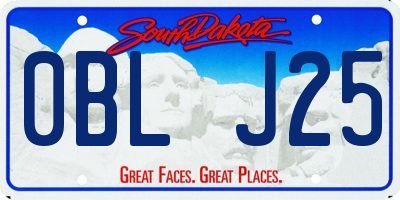 SD license plate 0BLJ25