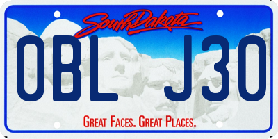 SD license plate 0BLJ30