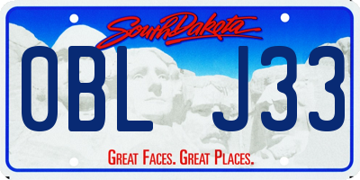 SD license plate 0BLJ33