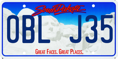 SD license plate 0BLJ35