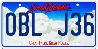 SD license plate 0BLJ36