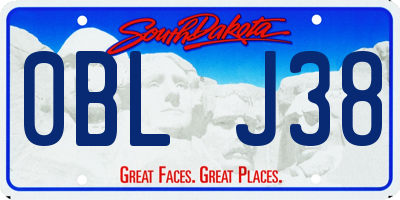 SD license plate 0BLJ38