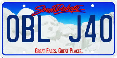 SD license plate 0BLJ40