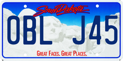 SD license plate 0BLJ45