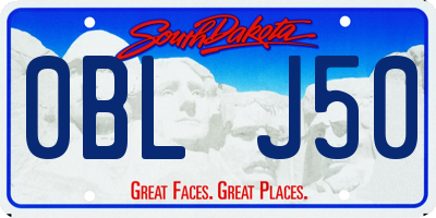 SD license plate 0BLJ50
