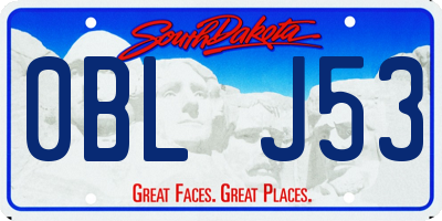 SD license plate 0BLJ53