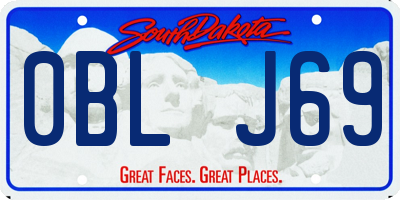SD license plate 0BLJ69