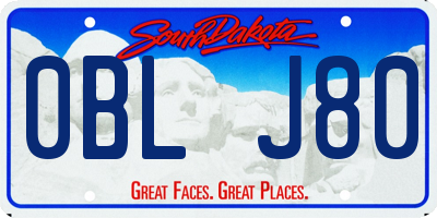 SD license plate 0BLJ80