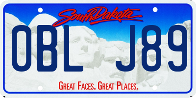 SD license plate 0BLJ89