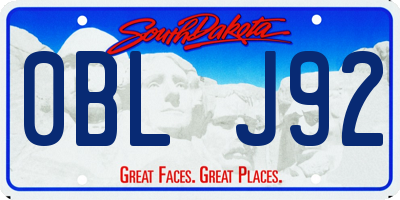 SD license plate 0BLJ92
