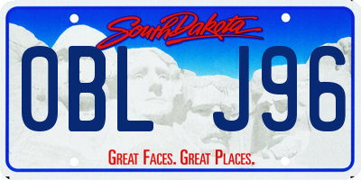 SD license plate 0BLJ96