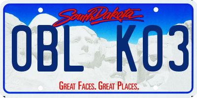 SD license plate 0BLK03