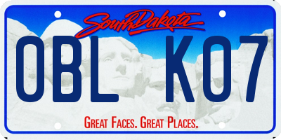 SD license plate 0BLK07