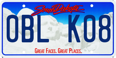 SD license plate 0BLK08