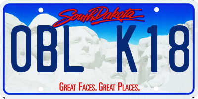 SD license plate 0BLK18