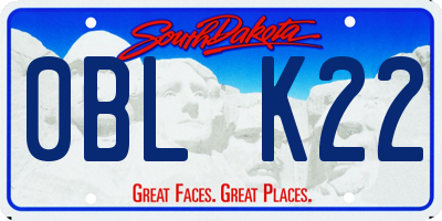 SD license plate 0BLK22