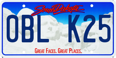 SD license plate 0BLK25