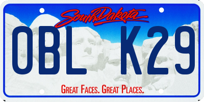 SD license plate 0BLK29