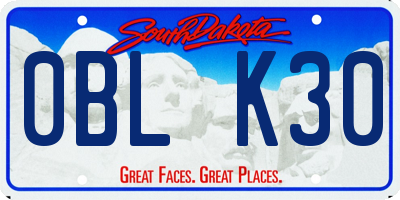 SD license plate 0BLK30