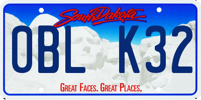 SD license plate 0BLK32