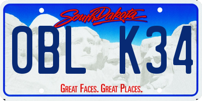 SD license plate 0BLK34