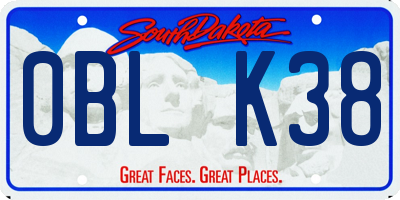 SD license plate 0BLK38