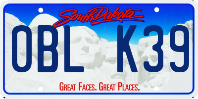 SD license plate 0BLK39