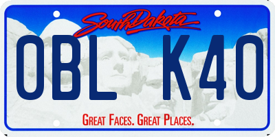 SD license plate 0BLK40