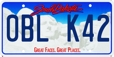 SD license plate 0BLK42