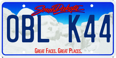 SD license plate 0BLK44