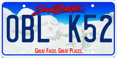 SD license plate 0BLK52