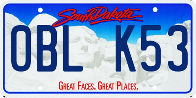 SD license plate 0BLK53