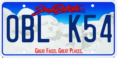 SD license plate 0BLK54